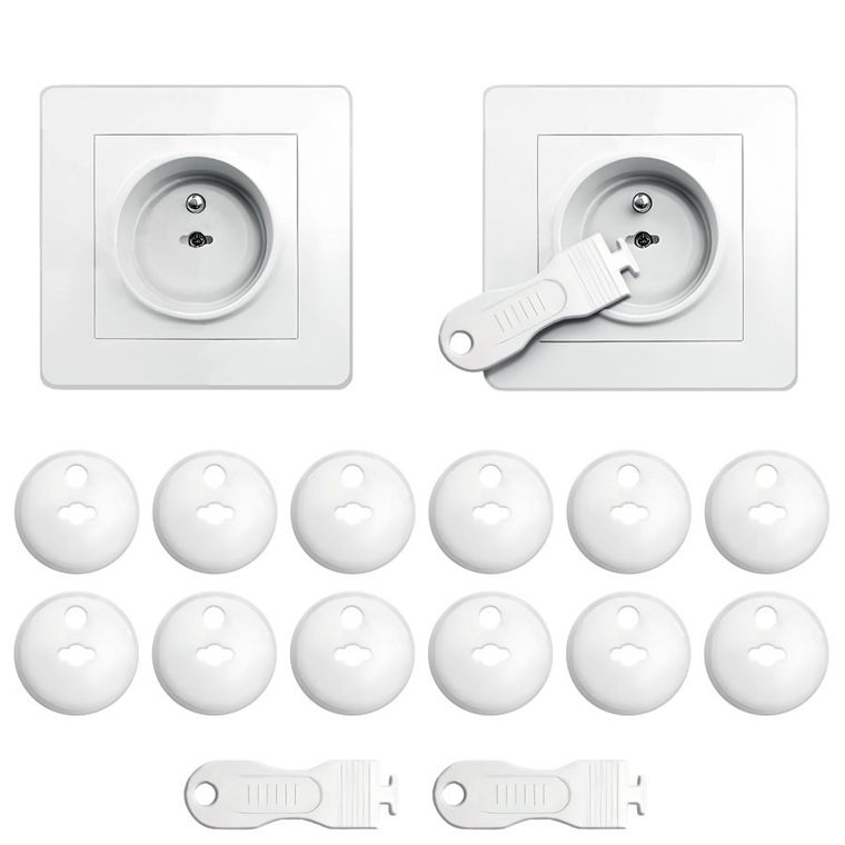 Sipo, zestaw zabezpieczeń kontaktów zaślepki gniazd elektrycznych białe, 12 szt.