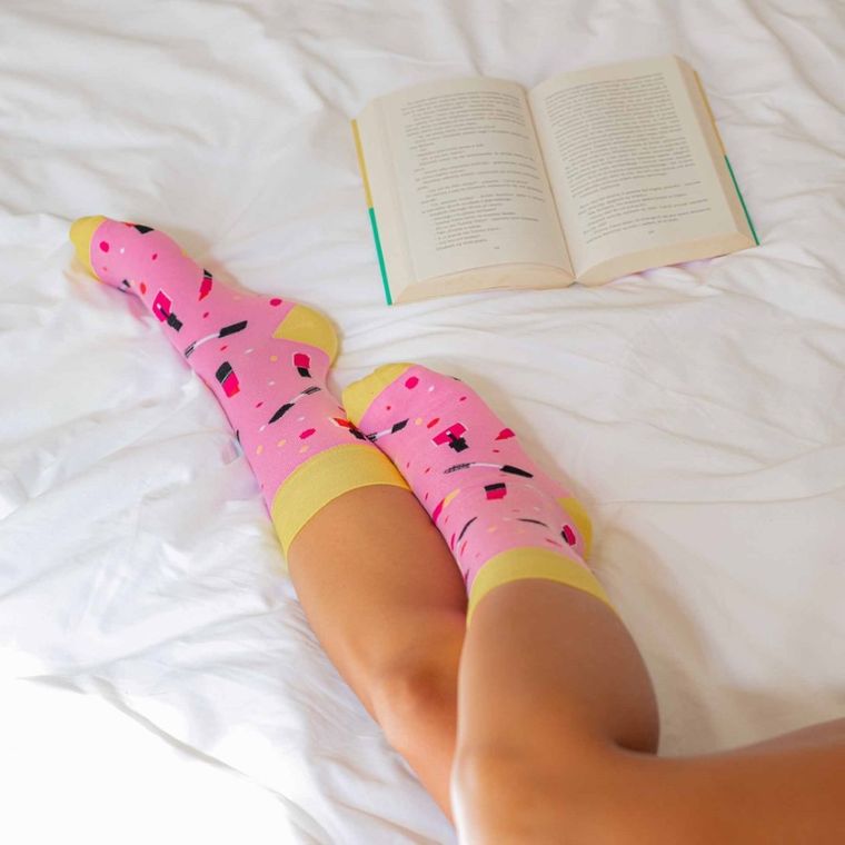 Skarpetki damskie, różowe, Adrian