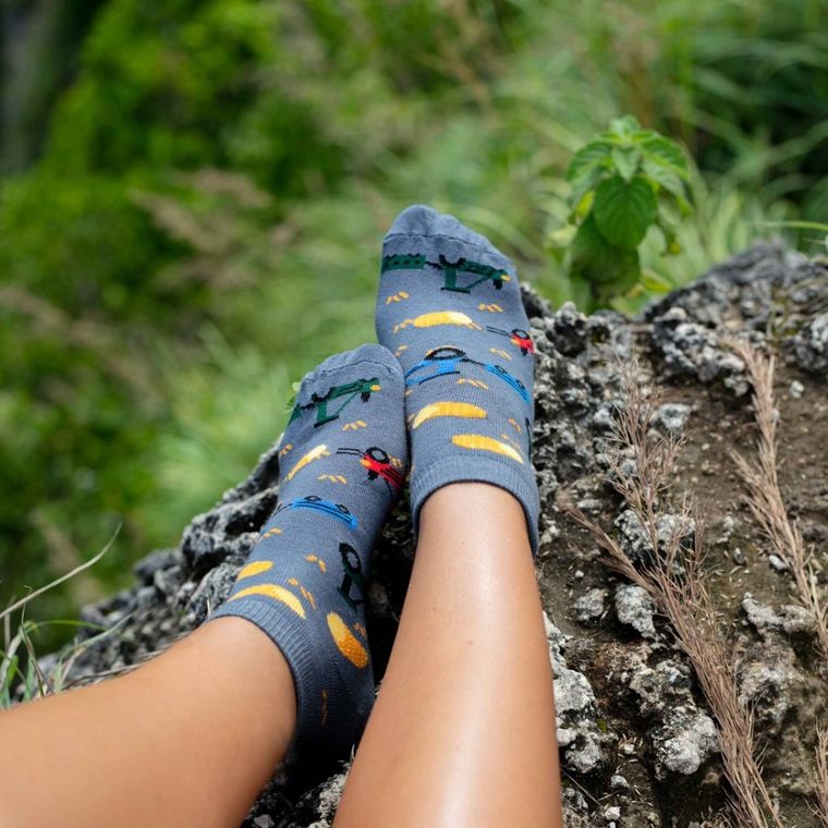 Skarpetki męskie, stopki, szare, Adrian