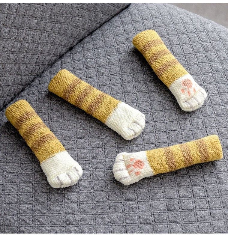 Skarpetki na krzesła, stoły, meble, kocie łapki, beżowy