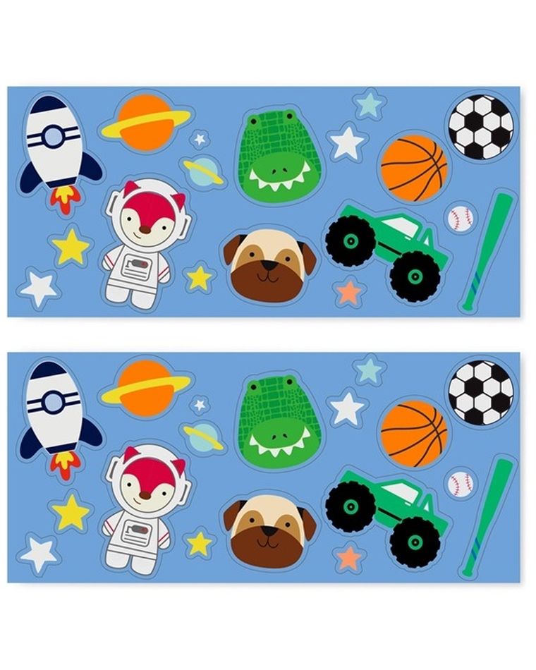 Skip Hop, butelka ze stali nierdzewnej z naklejkami, niebieska, 380 ml