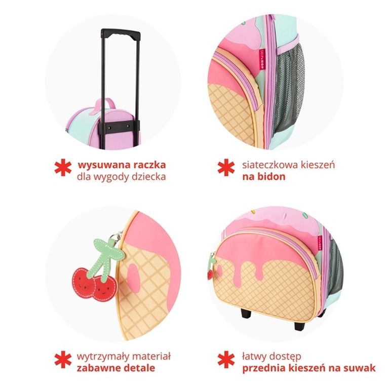 Skip Hop, Spark Style, plecak szkolny na kółkach, 1-komorowy, Lody