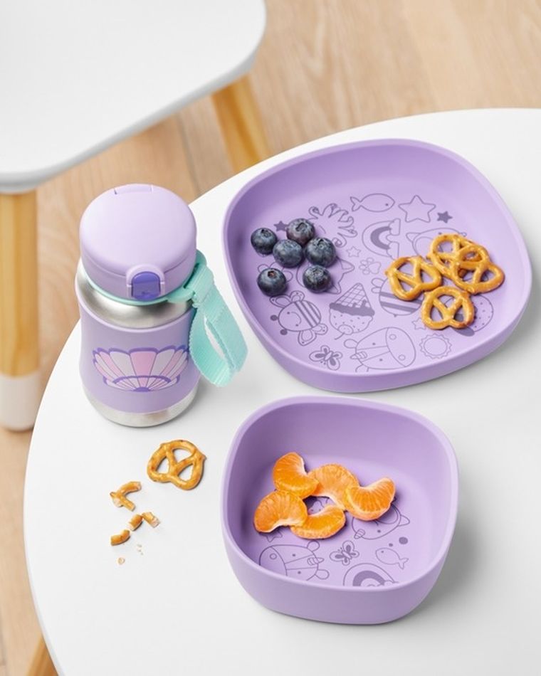 Skip Hop, talerzyk dla dziecka, silikonowy, squad purple