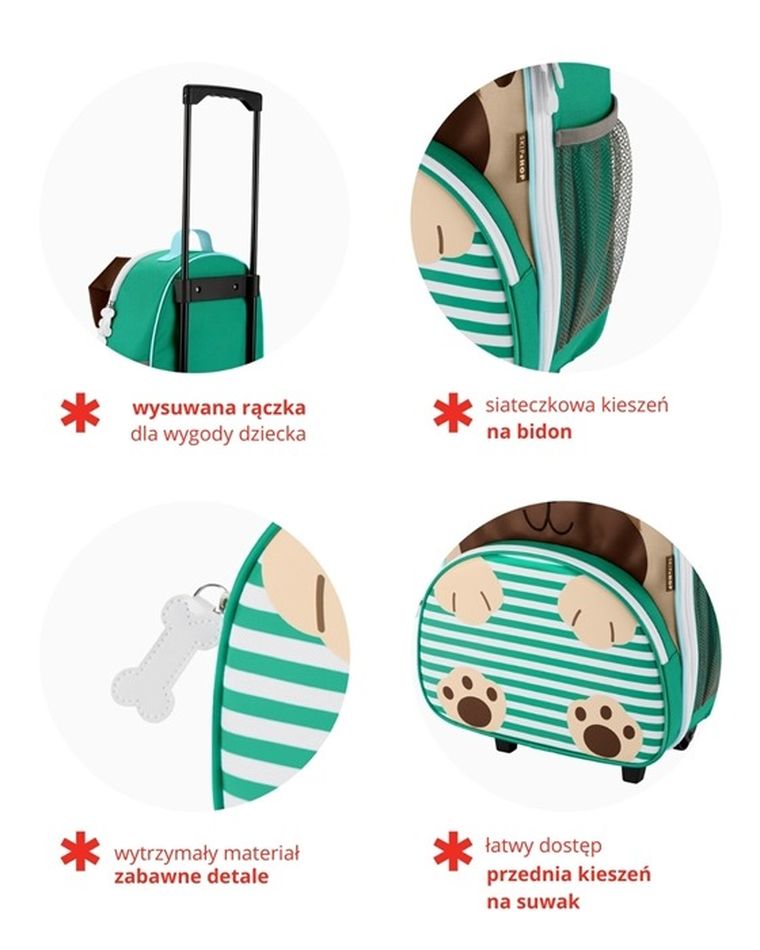 Skip Hop, Zoo Mops, plecak na kółkach