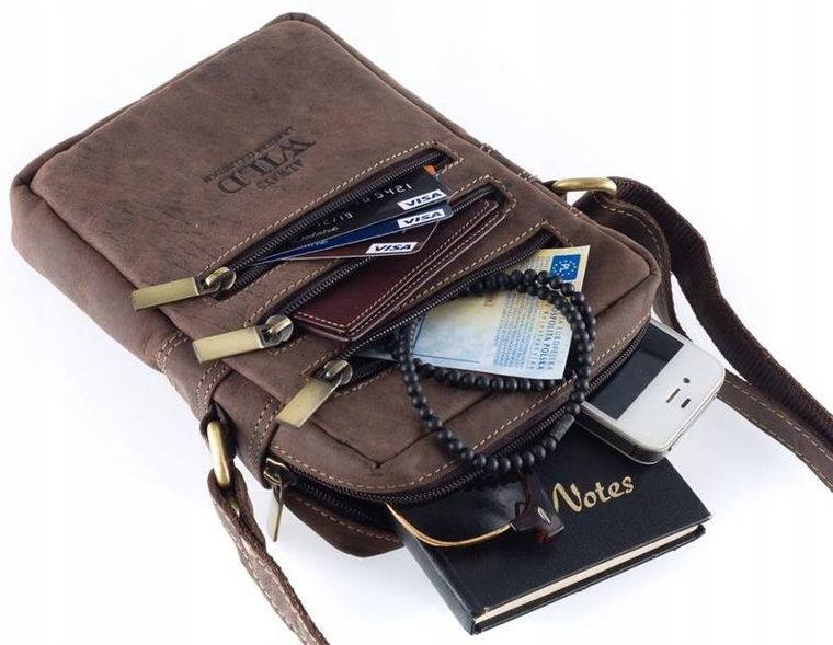 Skórzana listonoszka męska na ramię, Always Wild