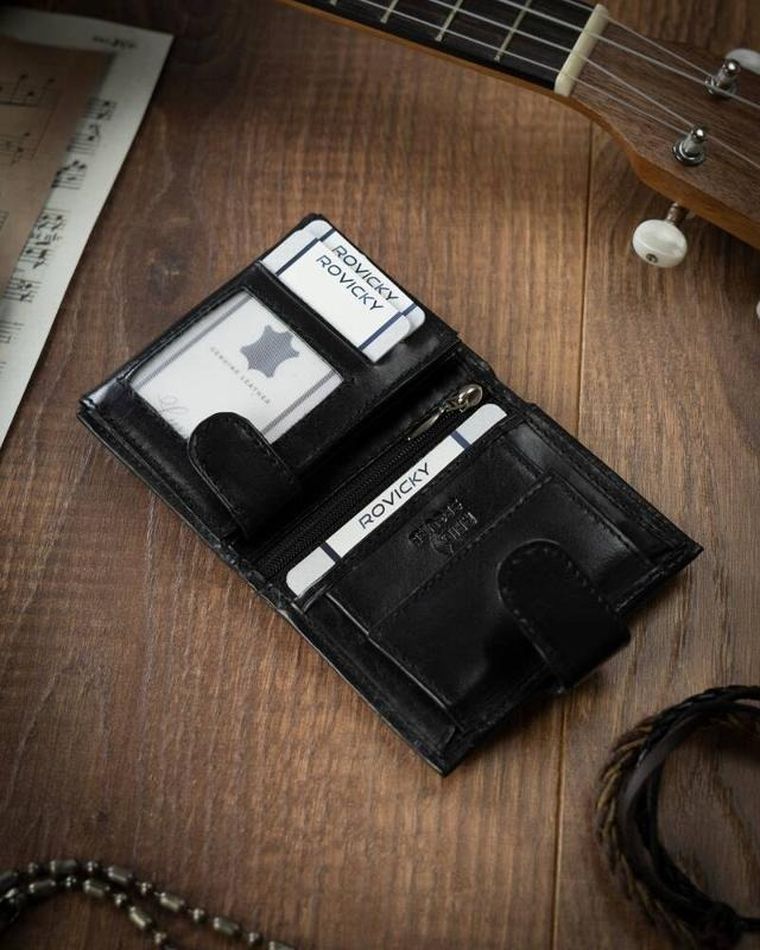 Skórzany portfel męski średnich rozmiarów z systemem RFID, 4U Cavaldi