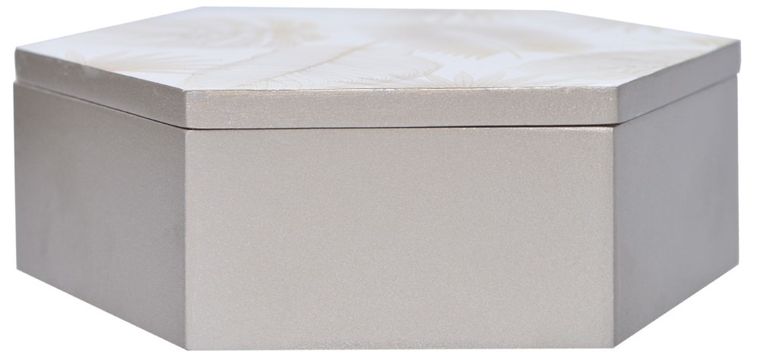 Skrzynka dekoracyjna w szampańskie liście, 17 cm