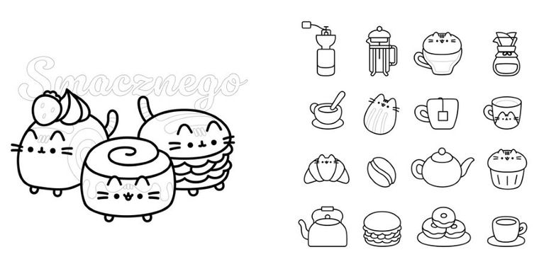 Słodka kolorowanka. Koloruj i zgaduj z kotką Pusheen