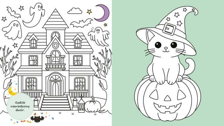 Słodkie straszaki. Kolorowanka Kawaii