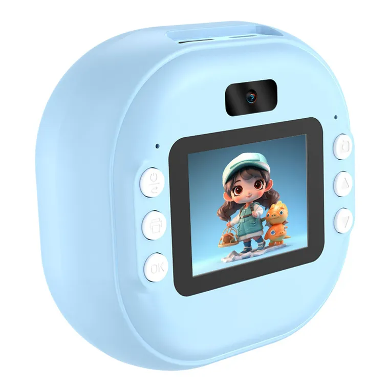 Smiki, aparat fotograficzny z drukarką, niebieski