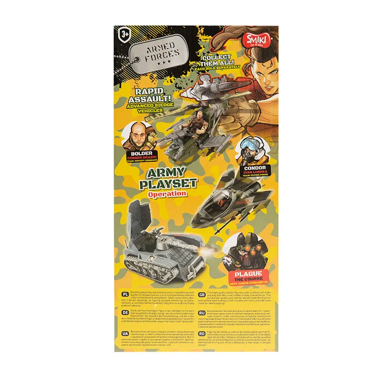 Smiki, Armed Forces, samolot wojskowy z żołnierzem Condor, pojazd z figurką