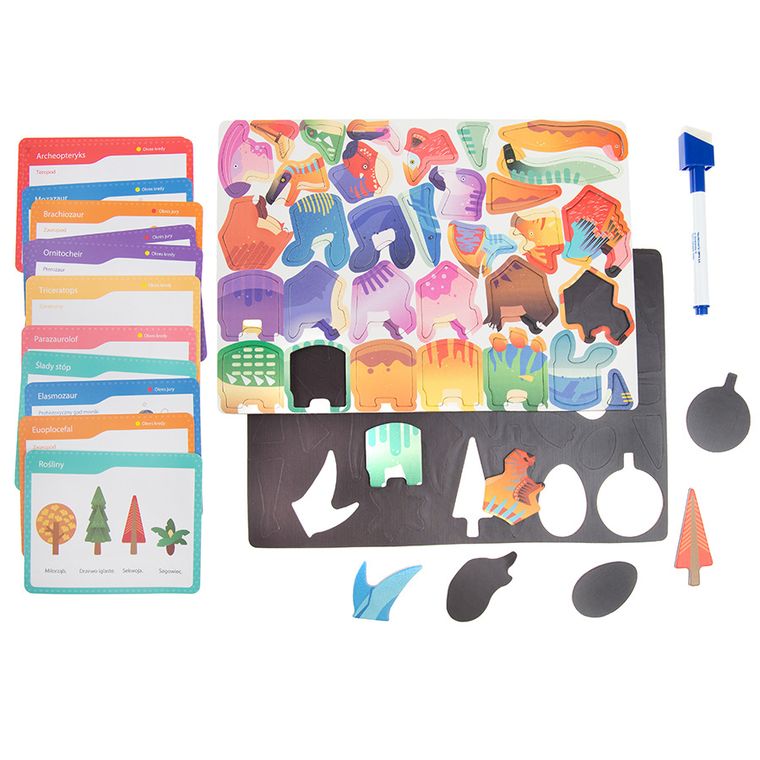 Smiki, Dinozaury, puzzle magnetyczne, 68 elementów