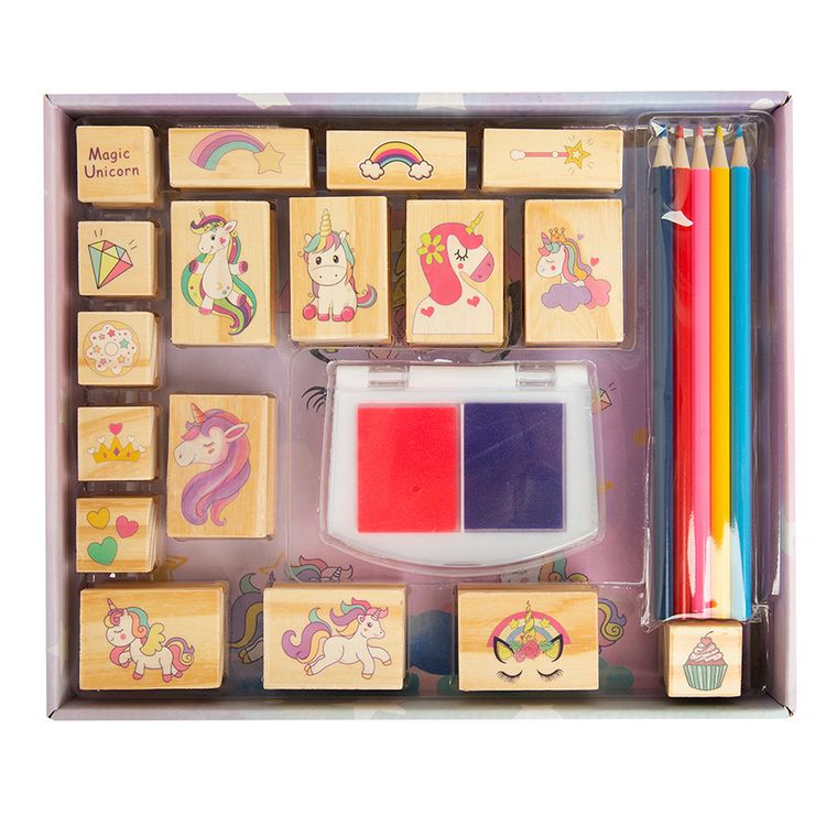 Smiki, Jednorożce, zestaw stempelków z kredkami