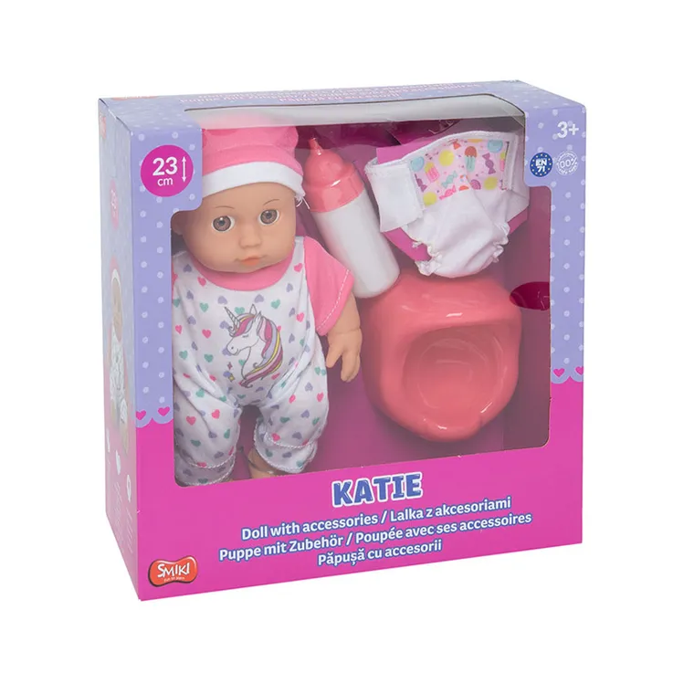 Smiki, Katie, lalka bobas z akcesoriami, 23 cm