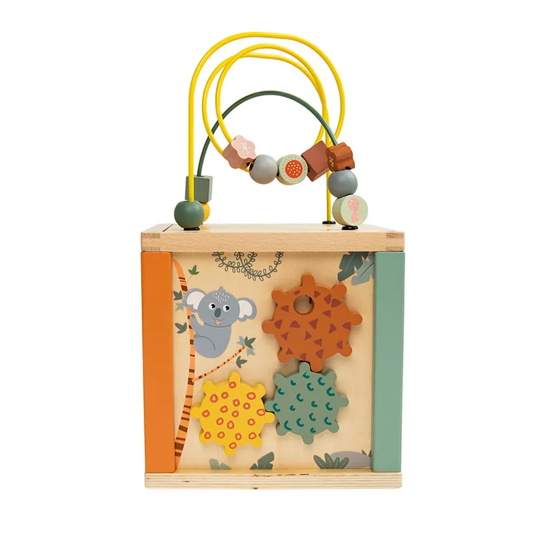 Smiki, kostka edukacyjna, zabawka drewniana