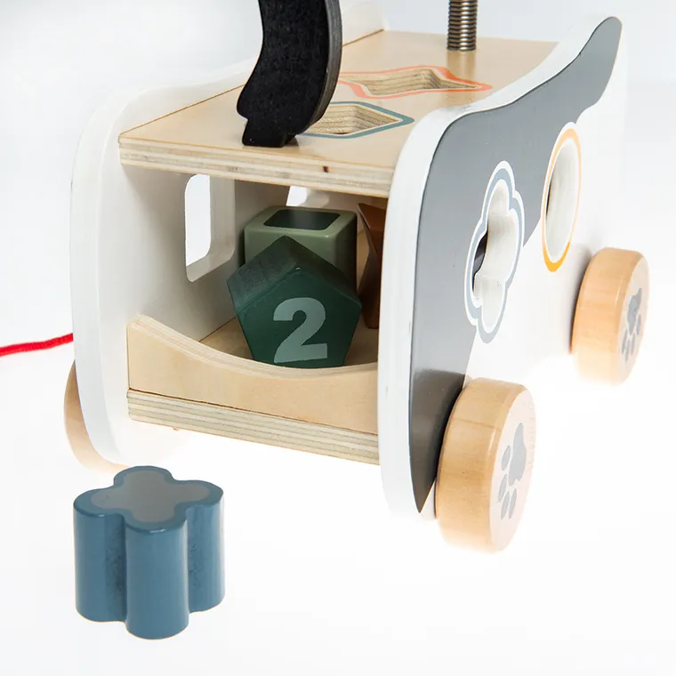 Smiki, Kot, drewniany sorter, 6 klocków