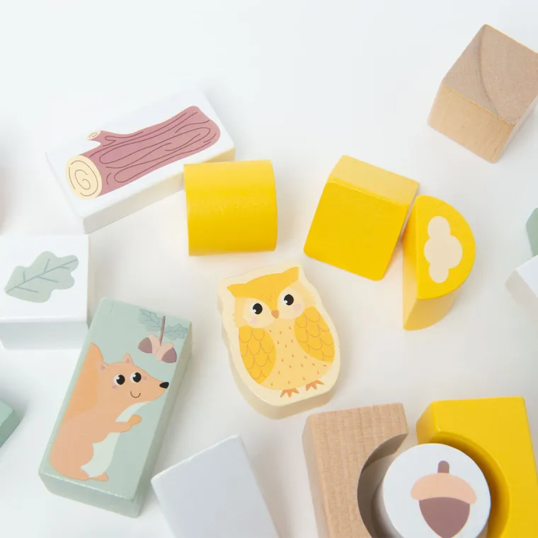 Smiki, Leśne zwierzęta, drewniane klocki, 50 elementów