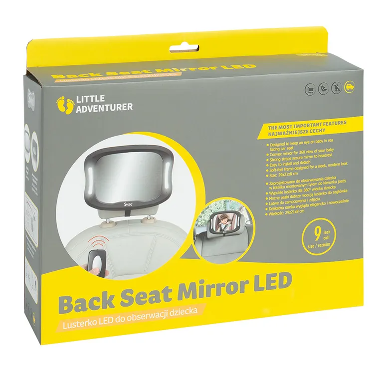 Smiki, Little Adventurer, lusterko samochodowe LED do obserwacji dziecka
