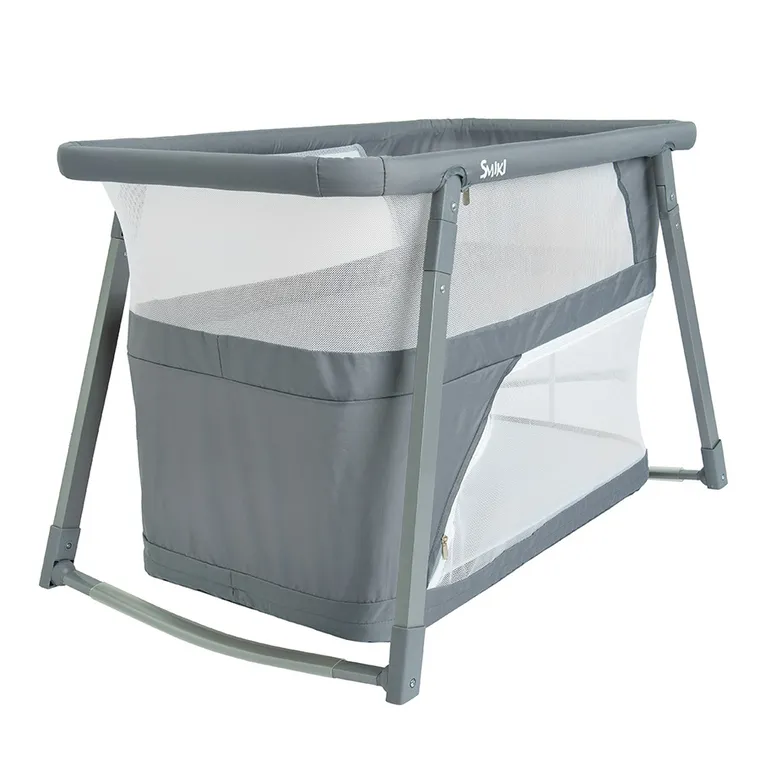 Smiki, łóżeczko turystyczne 3w1, szare