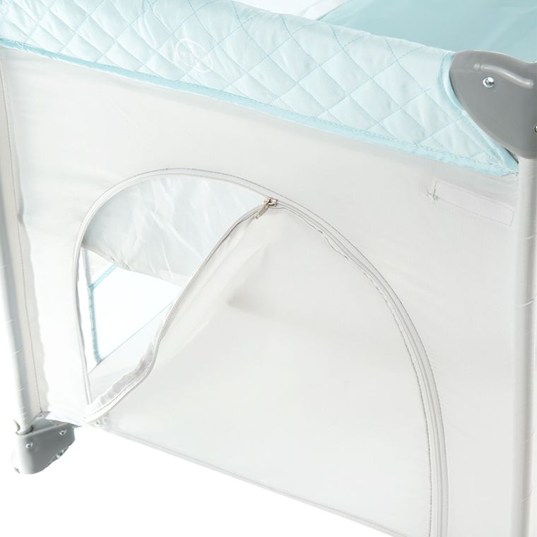 Smiki, łóżeczko turystyczne, dwupoziomowe, niebieskie