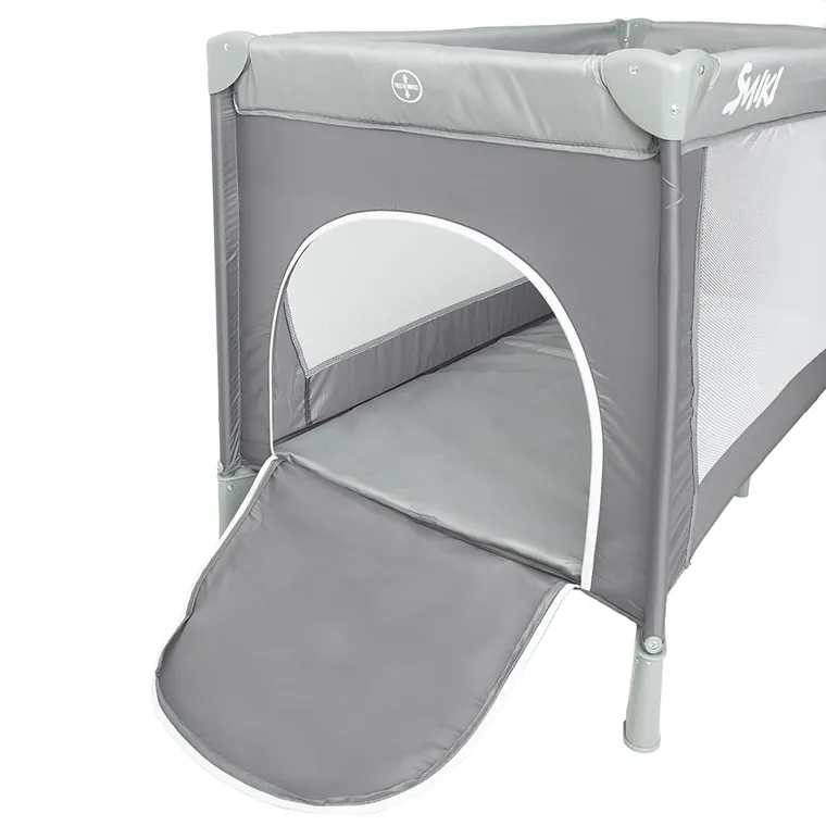 Smiki, łóżeczko turystyczne, szare