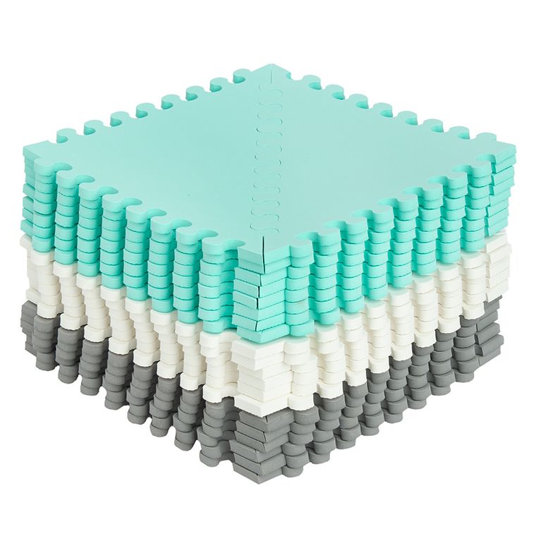 Smiki, mata piankowa z ramką, biało-miętowa