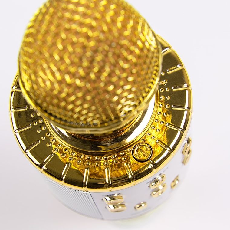 Smiki, mikrofon bluetooth z głośnikiem, złoty