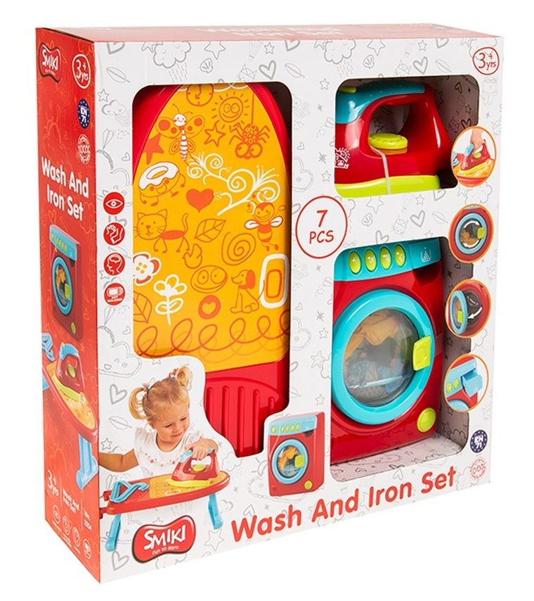 Smiki, Pani Domu, pralka, żelazko, deska do prasowania, zestaw z akcesoriami