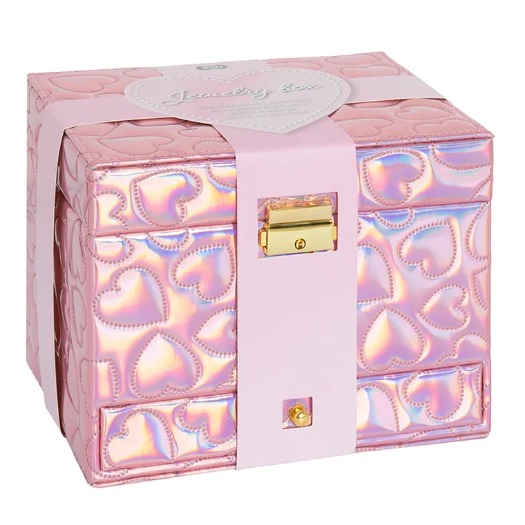 Smiki, Serduszka, szkatułka na biżuterię, różowa