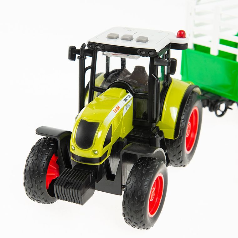 Smiki, Traktor z przyczepą, pojazd, zielony, 1:16