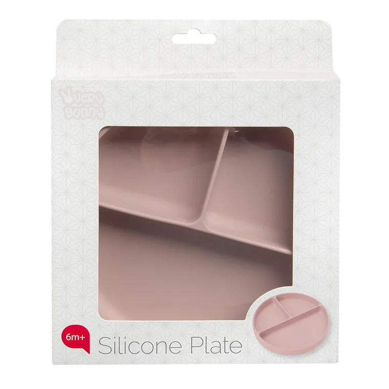 Smiki, Very Bunny, dzielony talerz silikonowy, różowy
