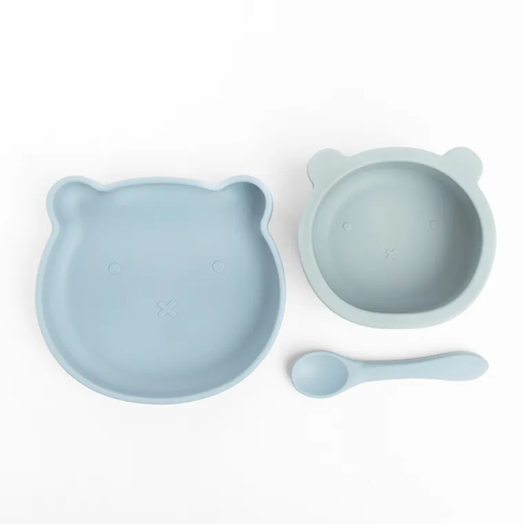 Smiki, Very Bunny, zestaw naczyń silikonowych, niebieski
