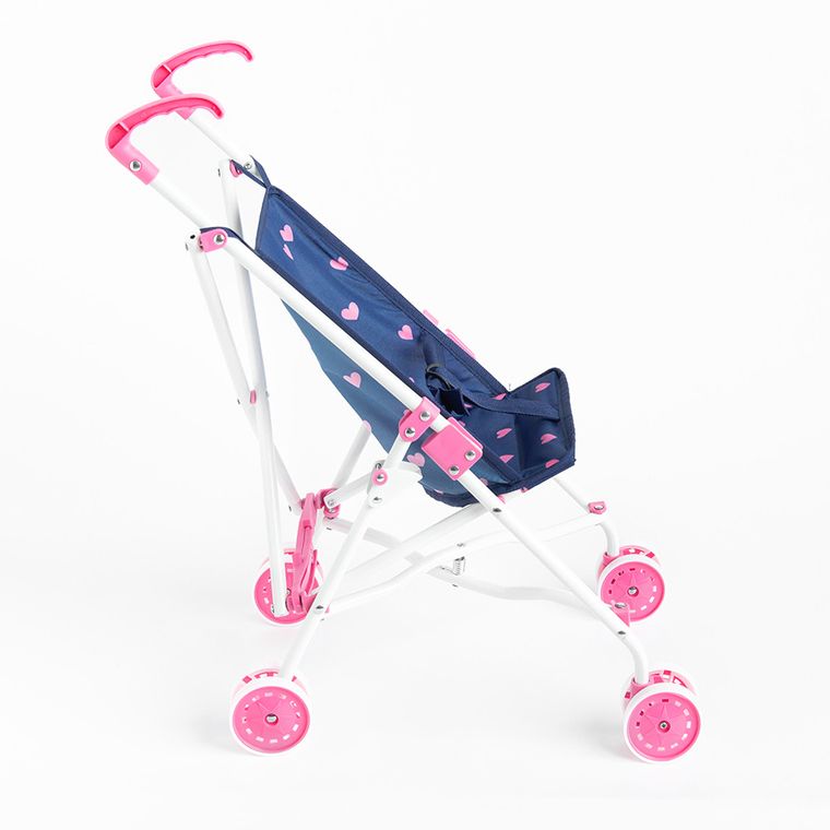 Smiki, wózek spacerowy dla lalek, granatowo-biały