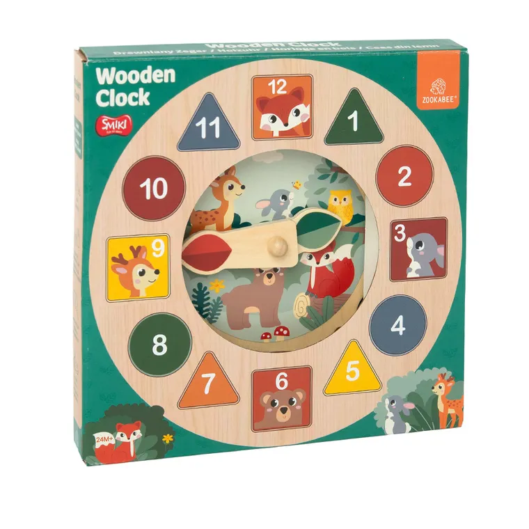 Smiki, zegar drewniany, drewniana układanka