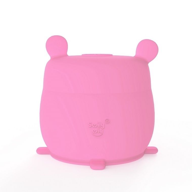 Smily Mia, nakładka ze słomką na kubek, różowa