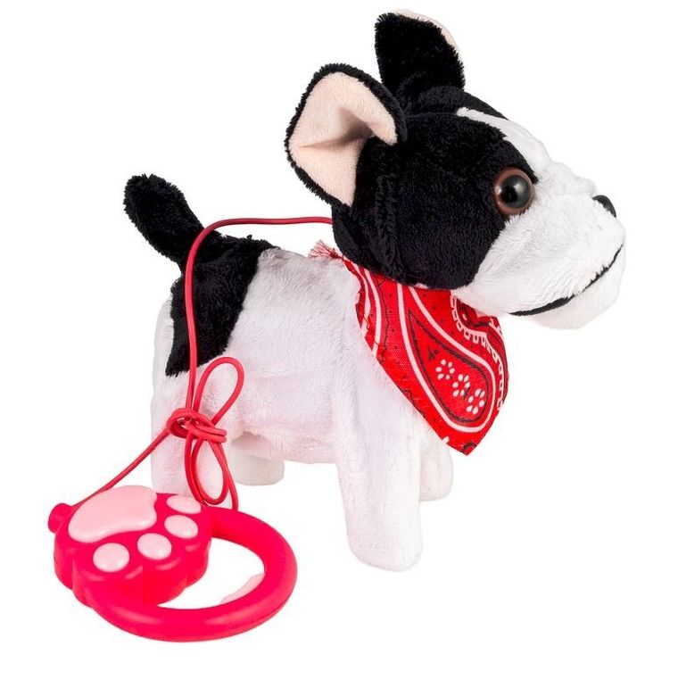 Smily Play, piesek chodzący na smyczy, czarno-biały