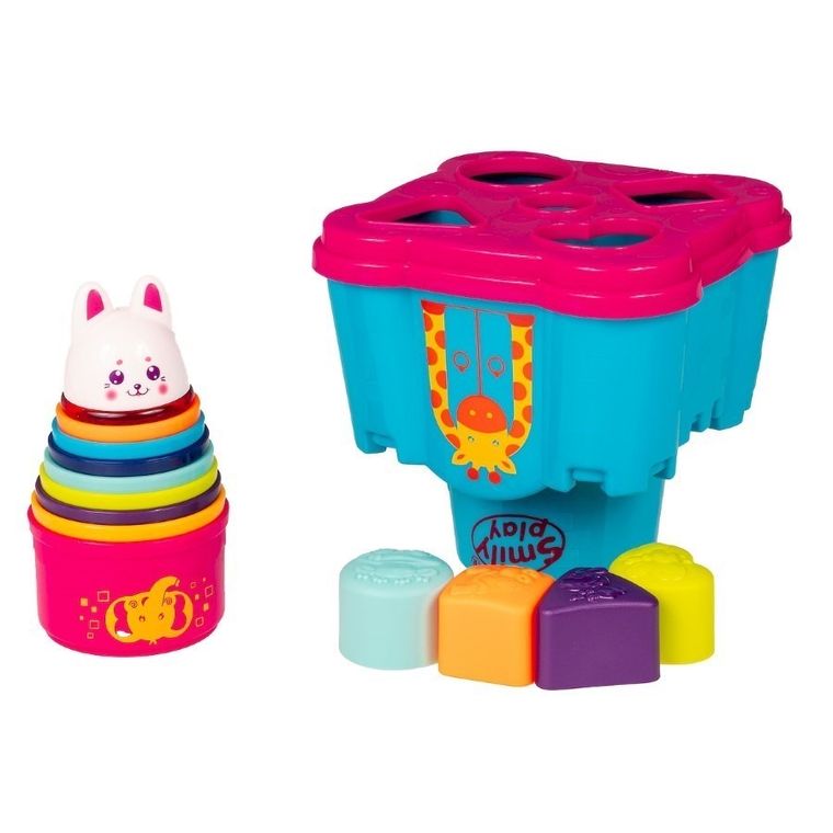 Smily Play, Zamek króliczka, piramidka, sorter, 58 cm