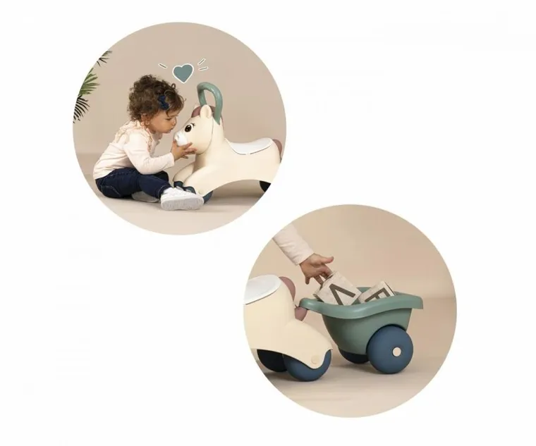 Smoby, jeździk z przyczepką, ponny