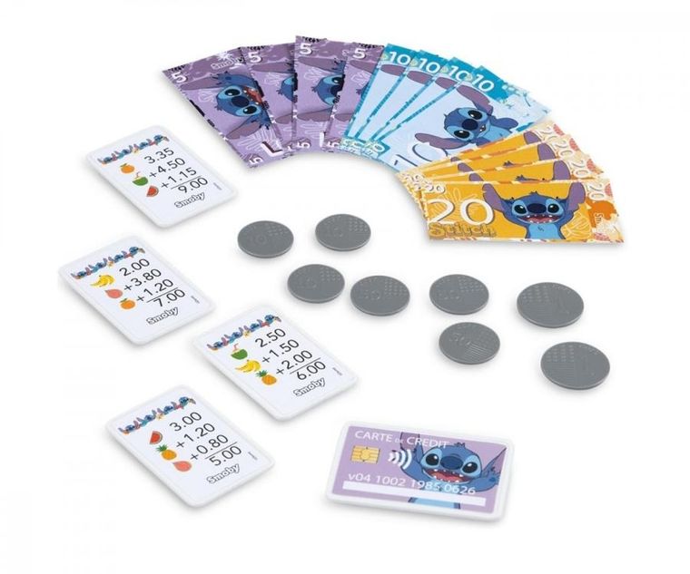 Smoby, Lilo i Stitch, kasa sklepowa z czytnikiem kart, 26 elementów