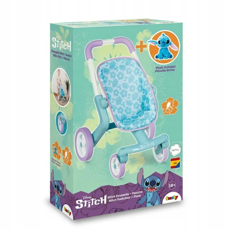 Smoby, Lilo i Stitch, pierwszy wózek z maskotką Stitcha