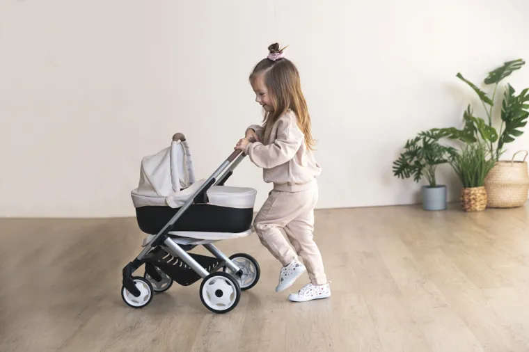 Smoby, Maxi Cosi, wózek dla lalek 3w1, beżowy