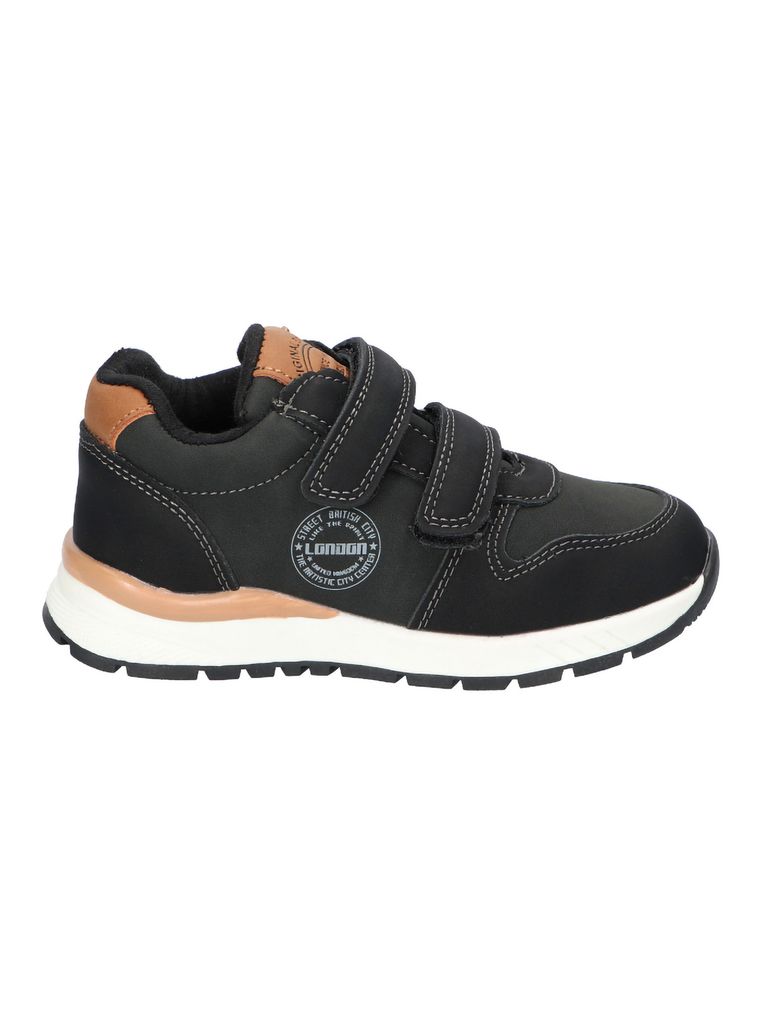 Sneakersy chłopięce, czarne, skórzana wkładka, American Club