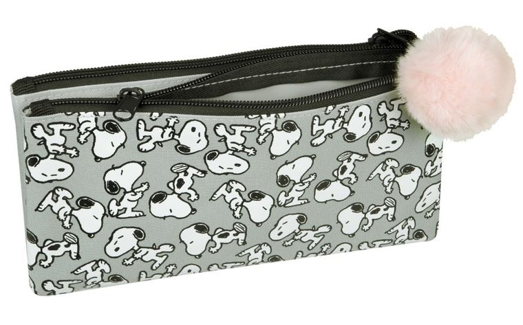 Snoopy, piórnik saszetka, szary