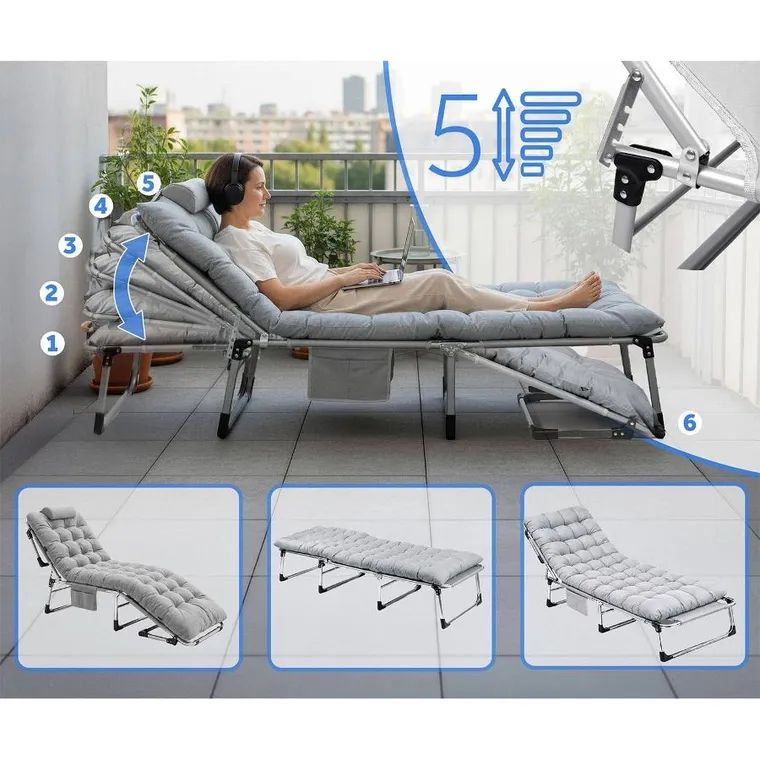 Sofotel, ChillWell Dream, łóżko turystyczne, składane, leżak ogrodowy