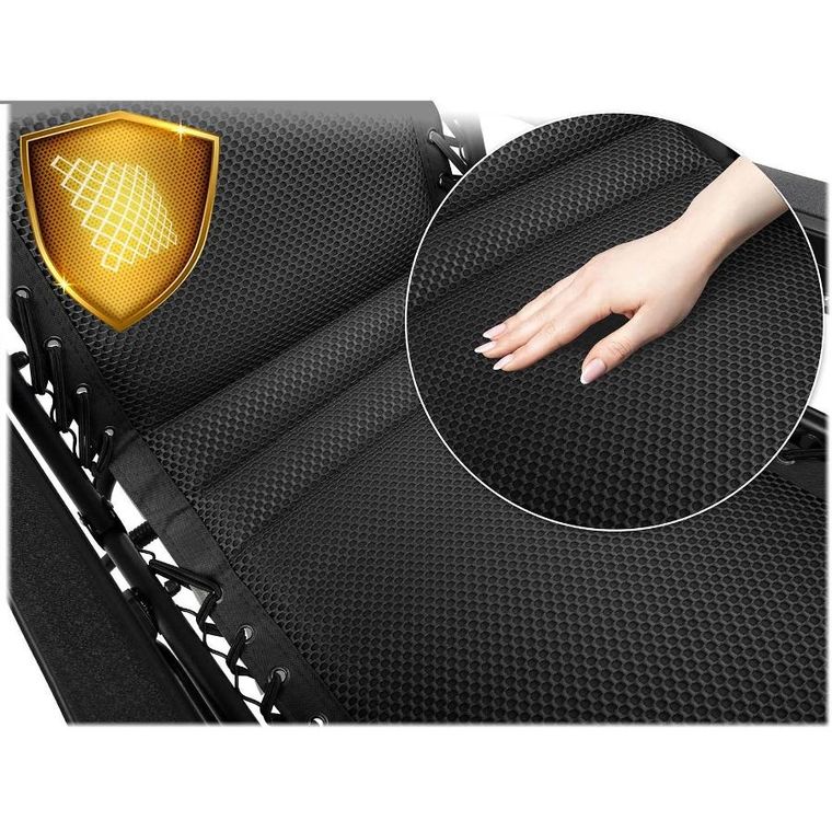 Sofotel, ChillWell Soft, leżak ogrodowy składany z poduszką, czarny