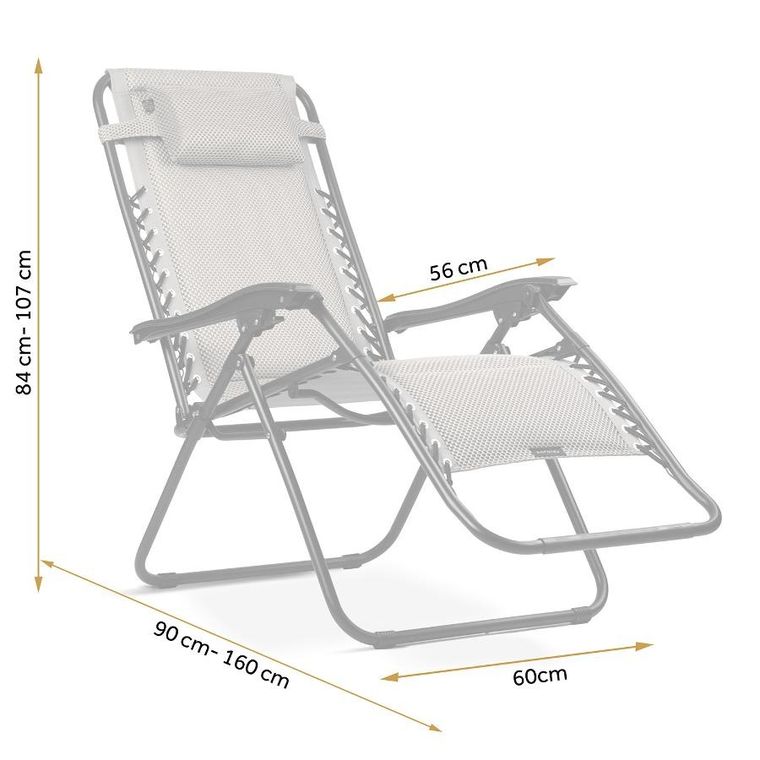 Sofotel, ChillWell Soft, leżak ogrodowy składany z poduszką, szary