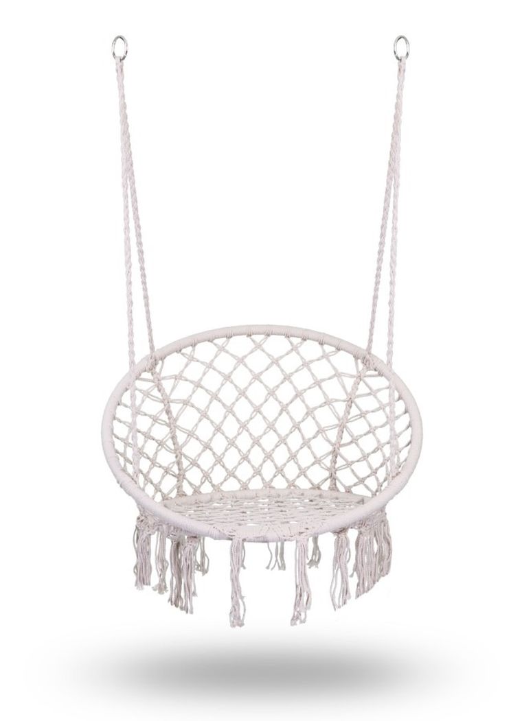Sofotel, fotel wiszący, huśtawka, boho, biały