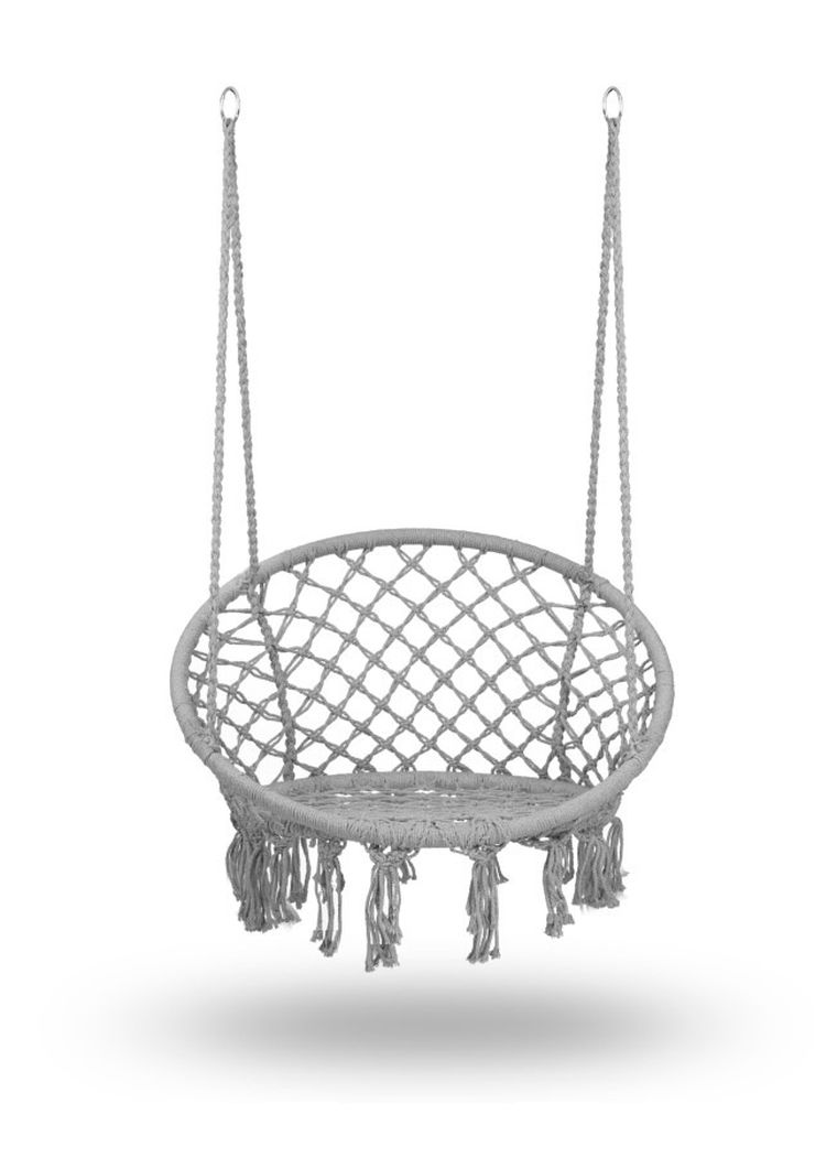 Sofotel, fotel wiszący, huśtawka, boho, szary