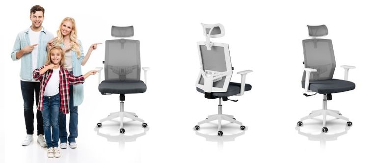 Sofotel, Rotar, fotel biurowy, szary