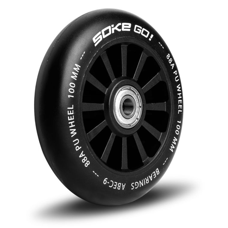 Soke, ABEC-9, kółka do hulajnogi wyczynowej, czarne, 100 mm